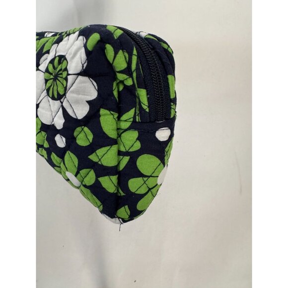 Vera Bradley Medium Cosmetic Bag In Navy & Green Floral Pattern - Picture 15 of 15